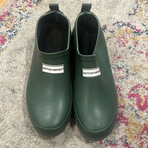 Forest green ankle length gardening clogs